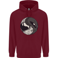 Alien Astronaut Yin Yang Space UFO Mens 80% Cotton Hoodie Maroon