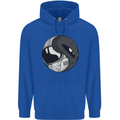Alien Astronaut Yin Yang Space UFO Mens 80% Cotton Hoodie Royal Blue