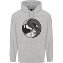 Alien Astronaut Yin Yang Space UFO Mens 80% Cotton Hoodie Sports Grey