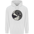 Alien Astronaut Yin Yang Space UFO Mens 80% Cotton Hoodie White