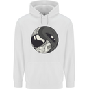 Alien Astronaut Yin Yang Space UFO Mens 80% Cotton Hoodie White