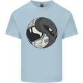 Alien Astronaut Yin Yang Space UFO Mens Cotton T-Shirt Tee Top Light Blue
