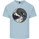 Alien Astronaut Yin Yang Space UFO Mens Cotton T-Shirt Tee Top Light Blue