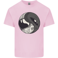 Alien Astronaut Yin Yang Space UFO Mens Cotton T-Shirt Tee Top Light Pink