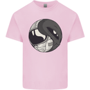 Alien Astronaut Yin Yang Space UFO Mens Cotton T-Shirt Tee Top Light Pink