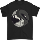 Alien Astronaut Yin Yang Space UFO Mens T-Shirt 100% Cotton Black