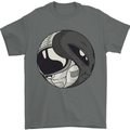 Alien Astronaut Yin Yang Space UFO Mens T-Shirt 100% Cotton Charcoal