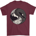 Alien Astronaut Yin Yang Space UFO Mens T-Shirt 100% Cotton Maroon