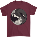 Alien Astronaut Yin Yang Space UFO Mens T-Shirt 100% Cotton Maroon