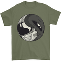 Alien Astronaut Yin Yang Space UFO Mens T-Shirt 100% Cotton Military Green