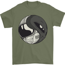 Alien Astronaut Yin Yang Space UFO Mens T-Shirt 100% Cotton Military Green
