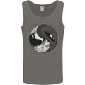 Alien Astronaut Yin Yang Space UFO Mens Vest Tank Top Charcoal