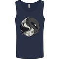 Alien Astronaut Yin Yang Space UFO Mens Vest Tank Top Navy Blue