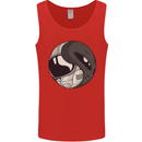 Alien Astronaut Yin Yang Space UFO Mens Vest Tank Top Red