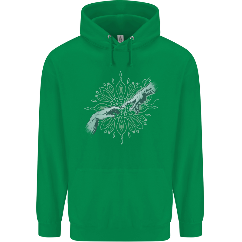 Alien Creation of Adam Parody UFO Childrens Kids Hoodie Irish Green