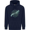 Alien Creation of Adam Parody UFO Childrens Kids Hoodie Navy Blue