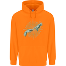 Alien Creation of Adam Parody UFO Childrens Kids Hoodie Orange