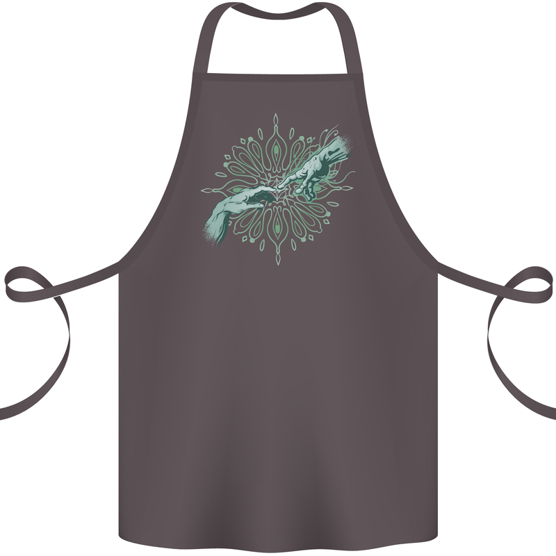 Alien Creation of Adam Parody UFO Cotton Apron 100% Organic Dark Grey