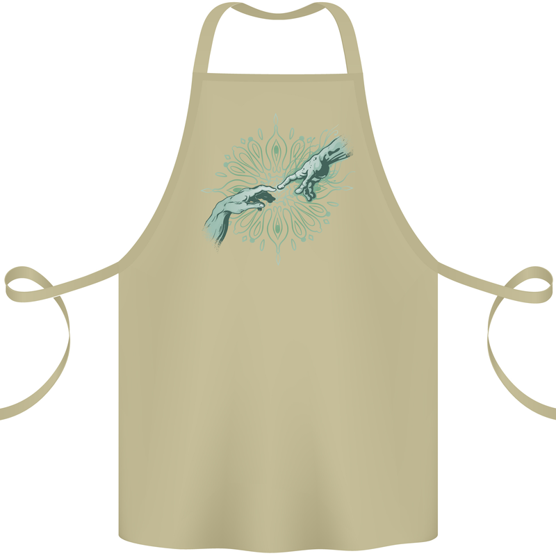 Alien Creation of Adam Parody UFO Cotton Apron 100% Organic Khaki