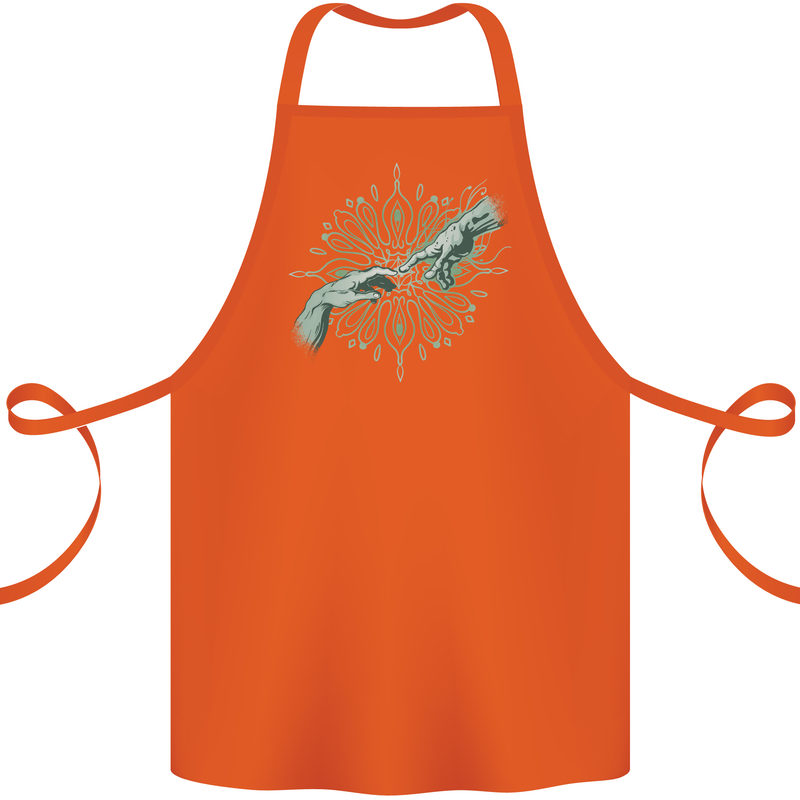 Alien Creation of Adam Parody UFO Cotton Apron 100% Organic Orange