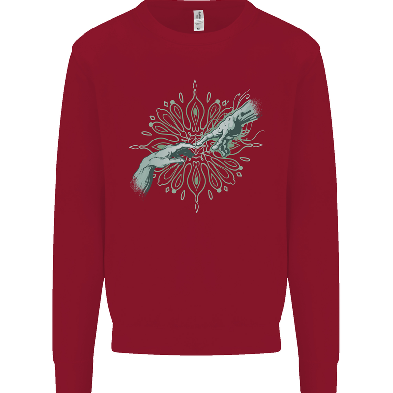 Alien Creation of Adam Parody UFO Kids Sweatshirt Jumper Red