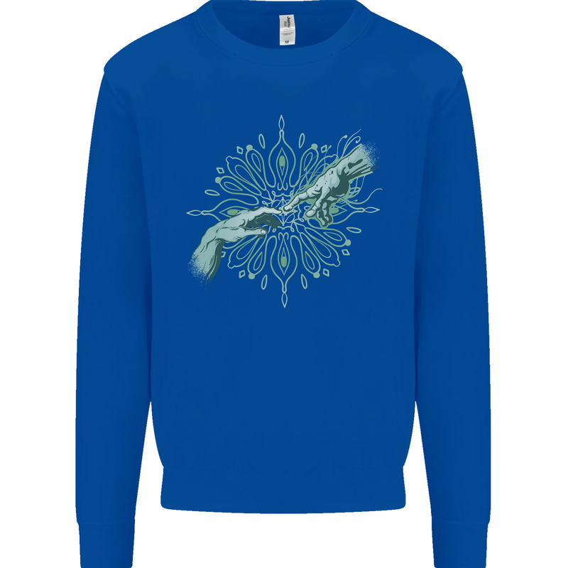 Alien Creation of Adam Parody UFO Kids Sweatshirt Jumper Royal Blue