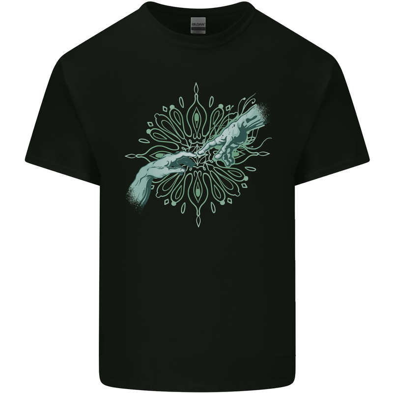 Alien Creation of Adam Parody UFO Kids T-Shirt Childrens Black