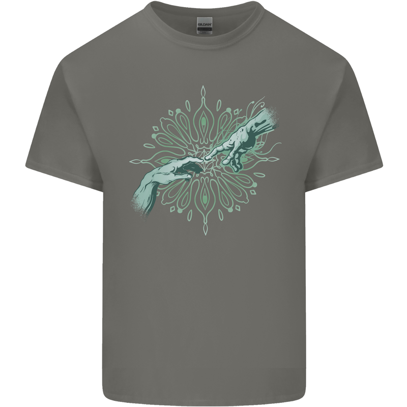 Alien Creation of Adam Parody UFO Kids T-Shirt Childrens Charcoal