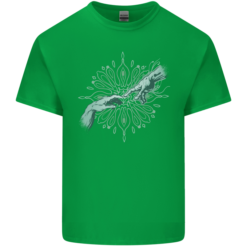 Alien Creation of Adam Parody UFO Kids T-Shirt Childrens Irish Green