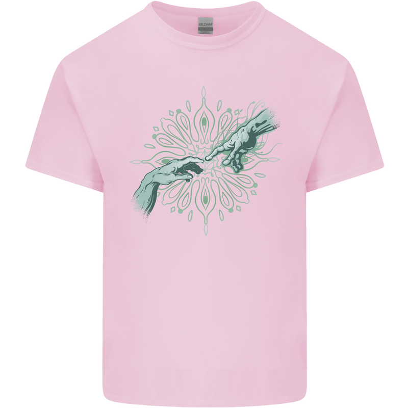 Alien Creation of Adam Parody UFO Kids T-Shirt Childrens Light Pink