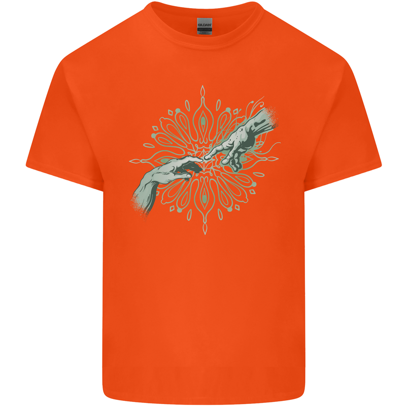 Alien Creation of Adam Parody UFO Kids T-Shirt Childrens Orange