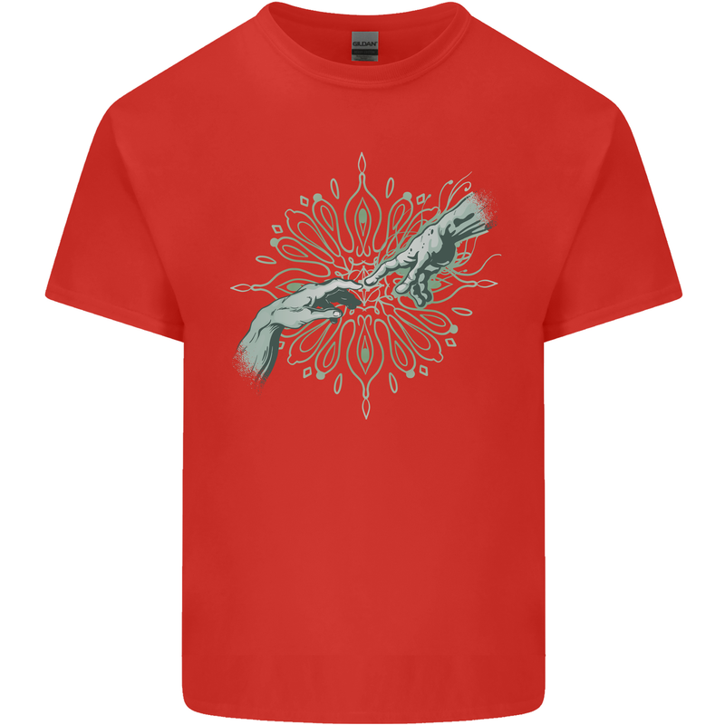 Alien Creation of Adam Parody UFO Kids T-Shirt Childrens Red