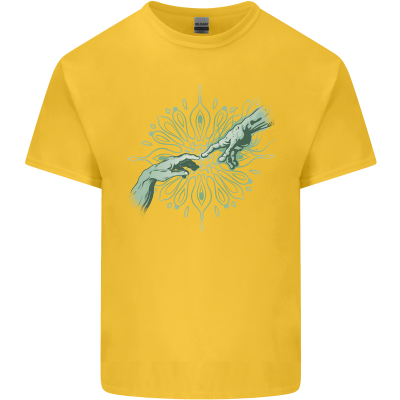 Alien Creation of Adam Parody UFO Kids T-Shirt Childrens Yellow