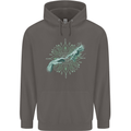 Alien Creation of Adam Parody UFO Mens 80% Cotton Hoodie Charcoal