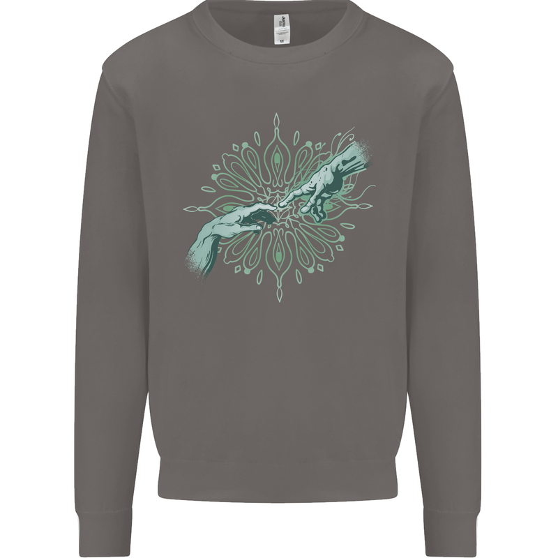 Alien Creation of Adam Parody UFO Mens Sweatshirt Jumper Charcoal