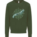 Alien Creation of Adam Parody UFO Mens Sweatshirt Jumper Forest Green