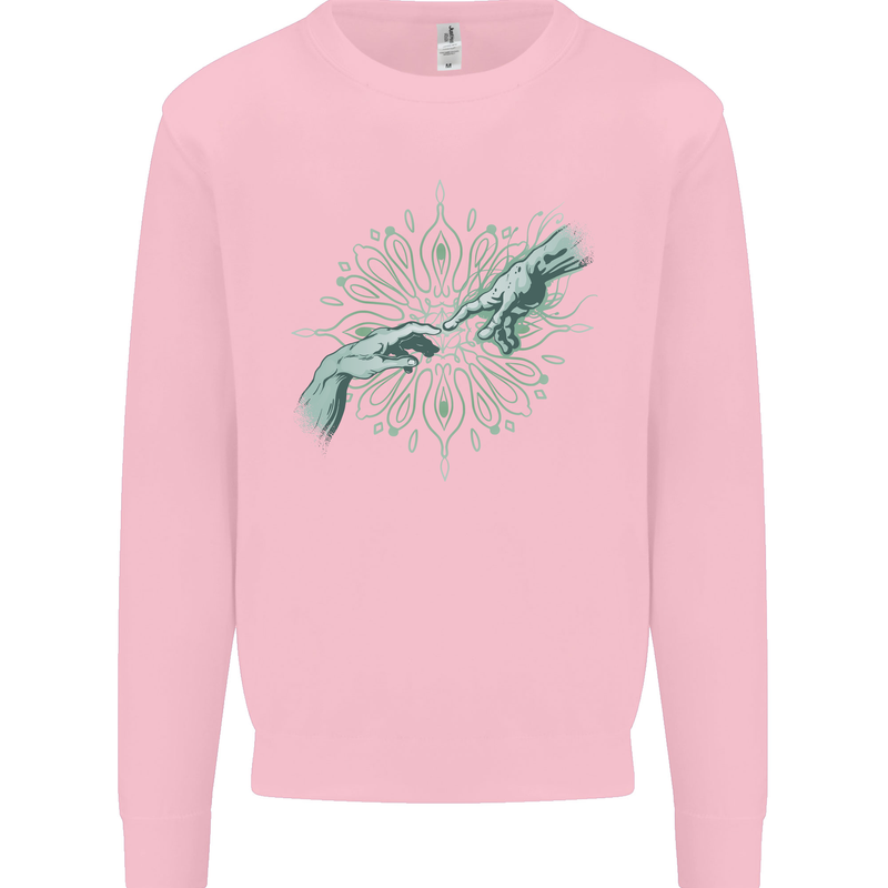 Alien Creation of Adam Parody UFO Mens Sweatshirt Jumper Light Pink