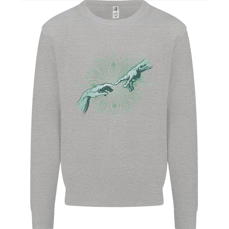 Alien Creation of Adam Parody UFO Mens Sweatshirt Jumper Sports Grey