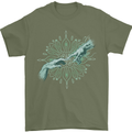 Alien Creation of Adam Parody UFO Mens T-Shirt 100% Cotton Military Green