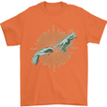 Alien Creation of Adam Parody UFO Mens T-Shirt 100% Cotton Orange