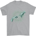 Alien Creation of Adam Parody UFO Mens T-Shirt 100% Cotton Sports Grey