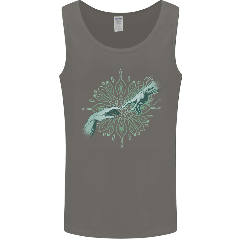 Alien Creation of Adam Parody UFO Mens Vest Tank Top Charcoal