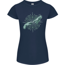 Alien Creation of Adam Parody UFO Womens Petite Cut T-Shirt Navy Blue
