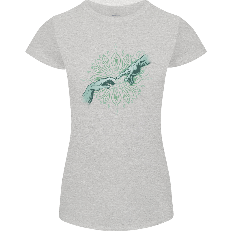 Alien Creation of Adam Parody UFO Womens Petite Cut T-Shirt Sports Grey