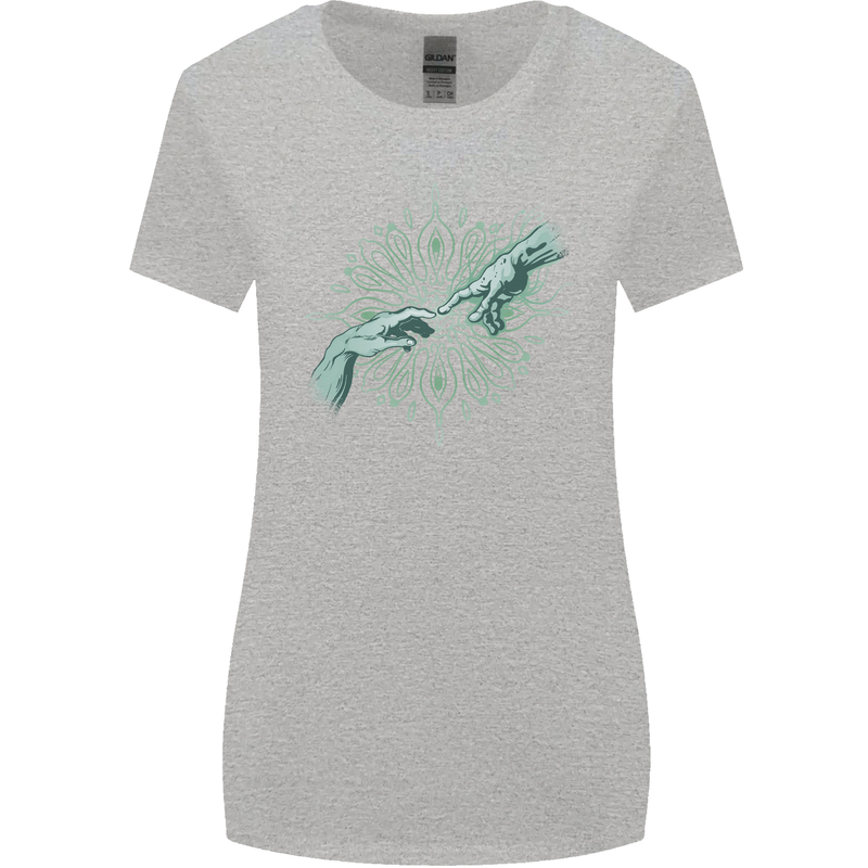 Alien Creation of Adam Parody UFO Womens Wider Cut T-Shirt Sports Grey