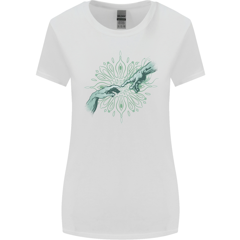 Alien Creation of Adam Parody UFO Womens Wider Cut T-Shirt White