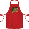 Alien Family Christmas Xmas Cotton Apron 100% Organic Red