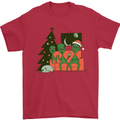 Alien Family Christmas Xmas Mens T-Shirt 100% Cotton Red
