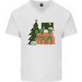 Alien Family Christmas Xmas Mens V-Neck Cotton T-Shirt White