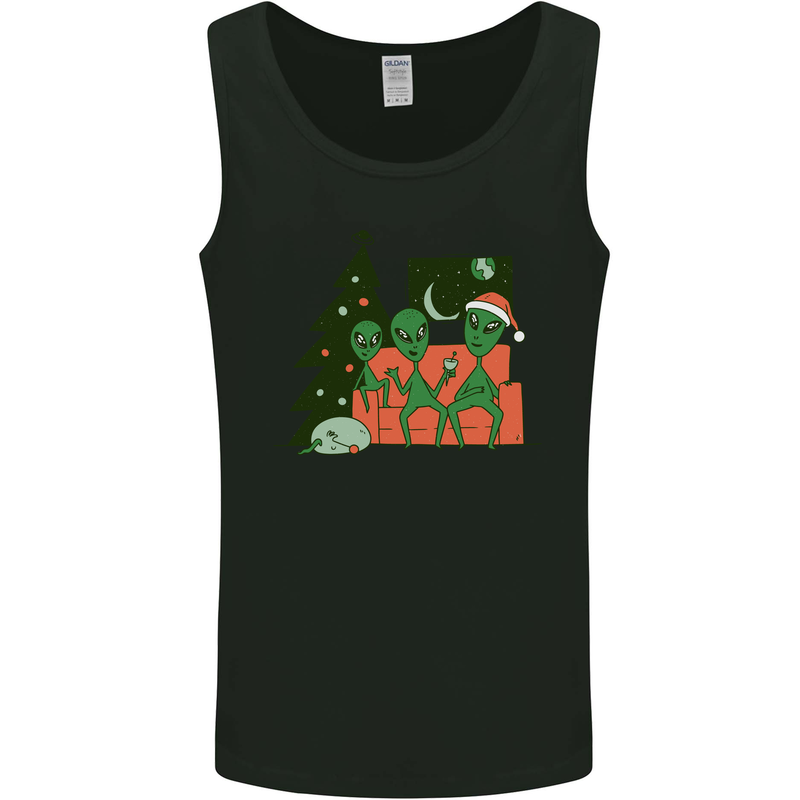 Alien Family Christmas Xmas Mens Vest Tank Top Black